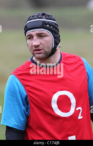 Steve Borthwick The England Rugby-Teamtraining im Pennyhill Park Hotel Surrey, England - 25.02.09 Marcus Dodridge / Stockfoto