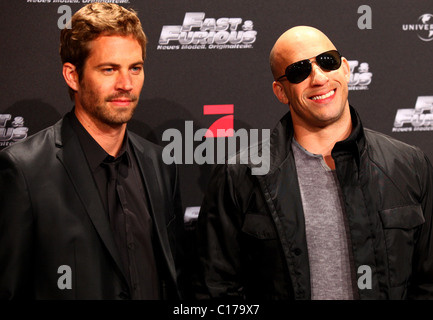 Paul Walker, Vin Diesel Deutsch-premiere von "Fast & Furious" im Ruhrpark-Kino UCI Kino Bochum, Deutschland - 17.03.09 Stockfoto
