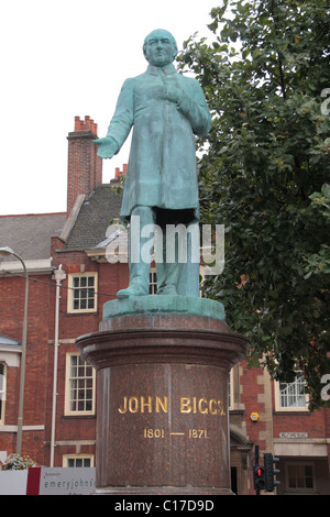 Statue von John Biggs in Leicester, Leicestershire, England. Stockfoto