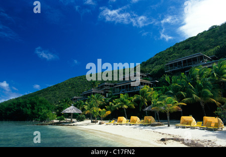 Strand, Bitter End Yacht Club auf Virgin Gorda Island, Britische Jungferninseln, Karibik Stockfoto