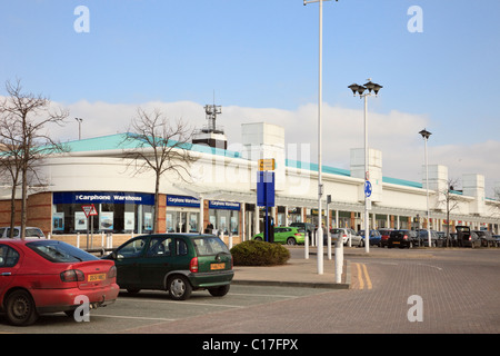 Wrexham, Flintshire, North Wales, UK, Europa. Inselgrün shopping park Stockfoto