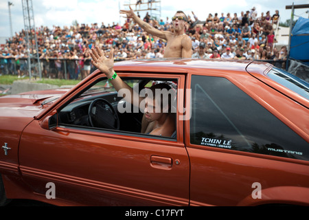 Burnout Autofestival, St-Cyprien Stockfoto