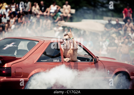 Burnout Autofestival, St-Cyprien Stockfoto