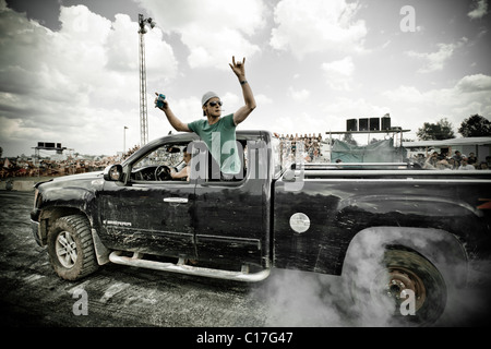 Burnout Autofestival, St-Cyprien Stockfoto