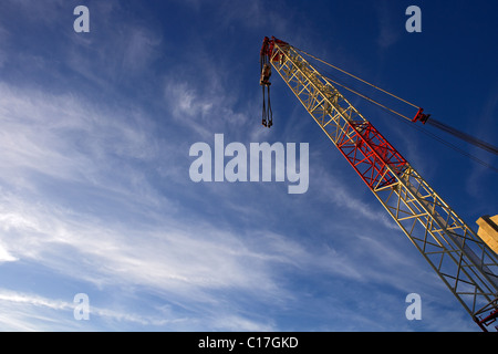 Kran in LLeida, Spanien. Stockfoto