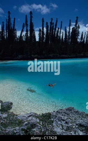 Frankreich, Neu-Kaledonien, Pine Island, ein Naturschwimmbad in Oro Bucht Stockfoto