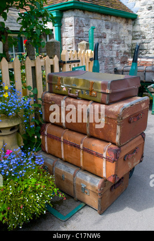 Ein Haufen von Vintage Koffer Stockfoto