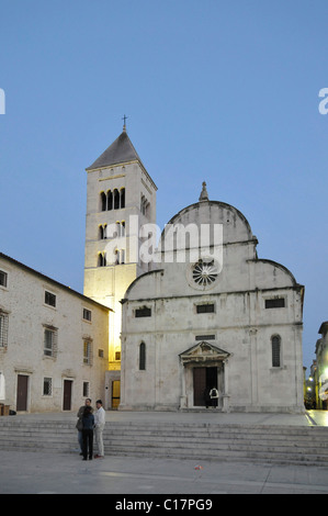 Sv. Marija Kirche, Abenddämmerung, Zadar, Kroatien, Europa Stockfoto