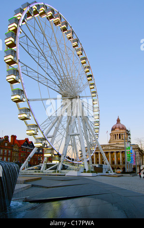 Riesenrad auf dem alten Marktplatz in Nottingham, UK Stockfoto