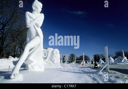 Kanada, Québec, Québec (Stadt), Eis-Skulpturen während der Winterkarneval in Quebec city Stockfoto