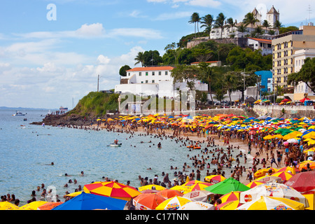 Praia Porto da Barra, Salvador da Bahia, Brasilien Stockfoto