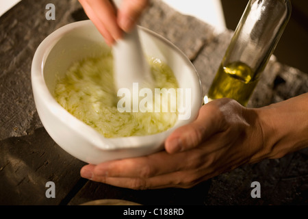 Vorbereitung-Körperpeeling Stockfoto