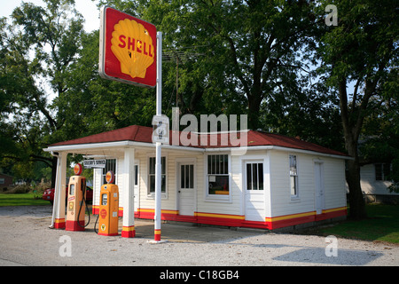 Soulsby Tankstelle auf der historischen Route 66, Mount Olive, Illlinois, USA Stockfoto