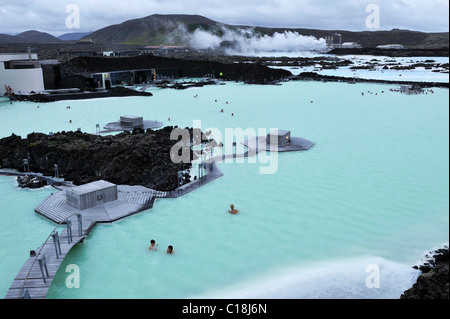 Bláa Lonið, blaue Lagune, thermal Freibad in der Nähe von Grindavík, Island, Europa Stockfoto