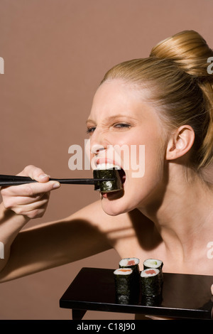 Sushi-Essen Stockfoto