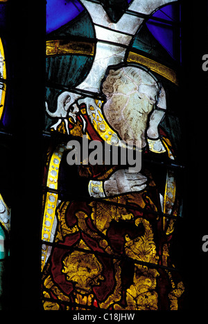 Frankreich, Eure, Evreux, Notre Dame Kathedrale, gebeizt Glas Fensterdetail Stockfoto