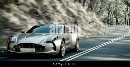 Aston Martin haben es wieder getan - die Sportwagen-Riesen haben einen spektakulären neuen Motor, genannt der One-77.   Die schlanke Stockfoto