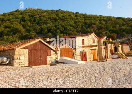 Hafen von Beli, Insel Cres, Kroatien Stockfoto
