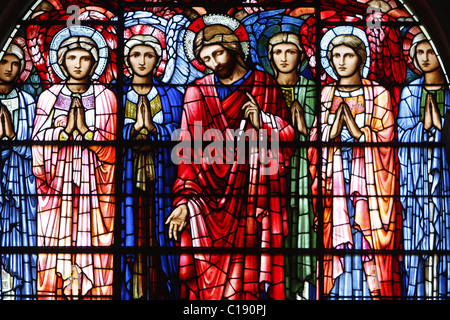 Glasfenster von der Himmelfahrt Jesu im St Philip es Cathedral, Birmingham Stockfoto