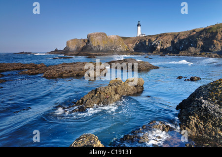 Yaquina Bay Leuchtturm, Newport, Lincoln County, Oregon, USA Stockfoto