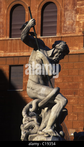 Italien, Latium, Rom, Piazza Navona, Fontana del Nettuno (Neptun-Brunnen) von Bernini Stockfoto