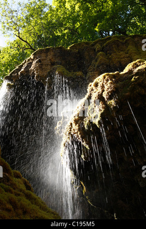 Schleierfaelle, Brautschleier Wasserfälle am Fluss Ammer, Pfaffenwinkel, Upper Bavaria, Bayern, Deutschland, Europa Stockfoto