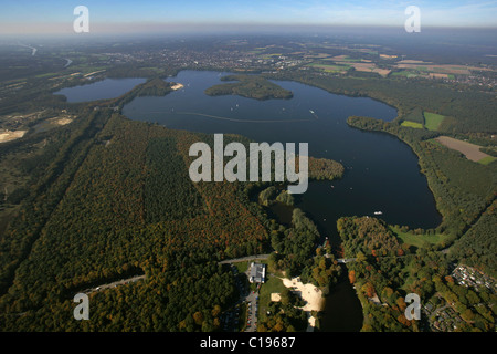 Luftbild, Gelsenwasser, Halterner Stausee See, Haltern, Münsterland, Nordrhein-Westfalen, Deutschland, Europa Stockfoto