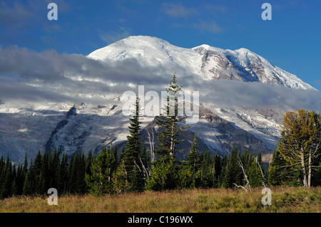 Vergletscherten Kamm der Mount Rainier, Mount-Rainier-Nationalpark, Washington, USA Stockfoto