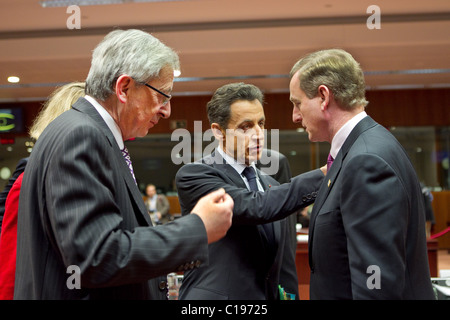 Jean Claude Juncker Nicolas Sarkozy Enda Kenny Stockfoto