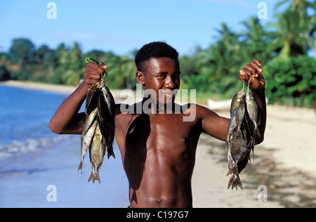 Madagaskar, nordwestlich, Nosy zurück Insel, werden von der Fischerei, Andilana beach Stockfoto