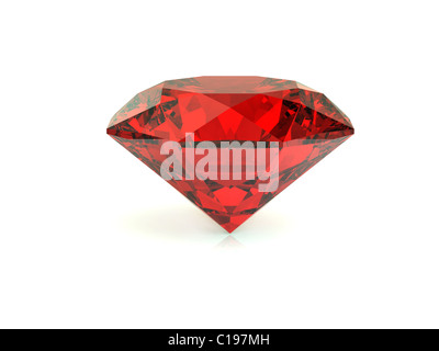 3D-Rendering rote Raute auf weißem Hintergrund Stockfoto