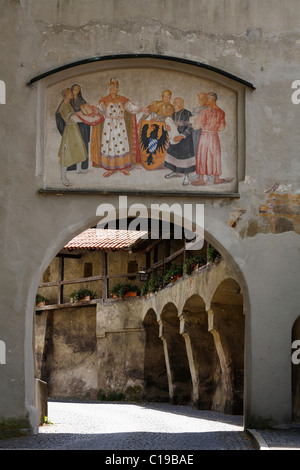 Maxtor-Tor mit Stadtmauer, Schongau, Pfaffenwinkel, Upper Bavaria, Bavaria, Germany, Europa Stockfoto