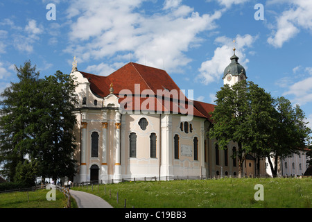 Wies Kirche, Wallfahrtskirche die Geißelung Christi, des Erlösers der Wies, Steingaden Pfarrei, Pfaffenwinkel, Oberbayern Stockfoto