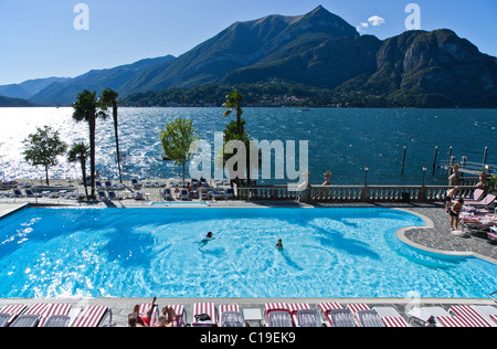 Italien, Comer See, einem Bellagio Hotelschwimmbad Stockfoto