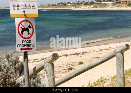 Strand Vorschriften Zeichen, Mandurah Western Australia Stockfoto