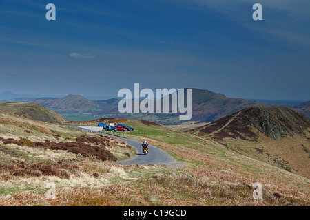 Blick nach Westen von der Spitze des The Long Mynd Bereich oberhalb Kirche Stretton, in Richtung Caer Caradoc Hill Shropshire, England, UK Stockfoto