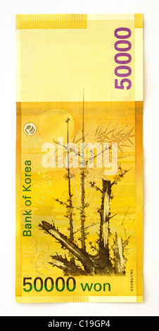 Südkorea fünfzigtausend 50000 Won-Banknote. Stockfoto