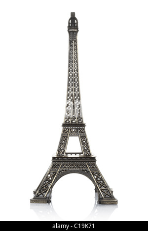 Eiffel Tower-Modell isoliert auf weißem Hintergrund Stockfoto
