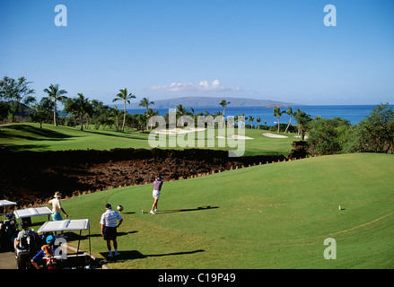 Wailea Golfplatz, Maui, Hawaii Stockfoto