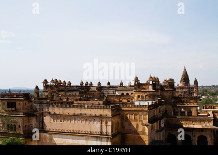 Ruinen eines Forts Orchha Fort, Orchha, Madhya Pradesh, Indien Stockfoto