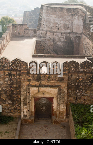 Erhöhte Ansicht einer Festung Jhansi Fort, Jhansi, Uttar Pradesh, Indien Stockfoto