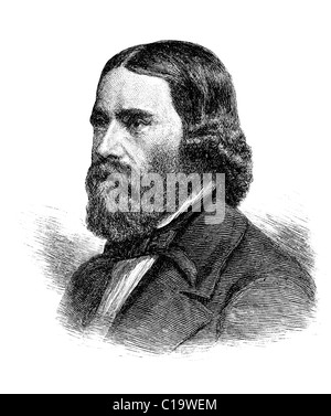 James Russell Lowell bei 36. James Russell Lowell (22. Februar 1819 – 12. August 1891) Stockfoto