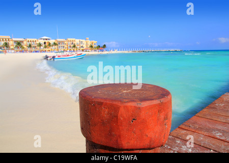 Playa del Carmen Mexiko Maya Riviera Beach Boote Karibik Stockfoto