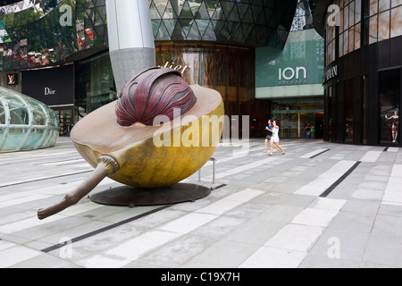 Die Muskatnuss Skulptur des Künstlers Kumari Nahappan ION Orchard Mall, Orchard Road, Singapur Stockfoto