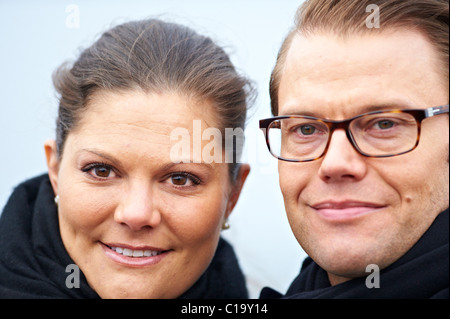 Prinzessin Victoria und Prinz Daniel von Schweden bei einem Besuch in der Stadt Malmö Stockfoto