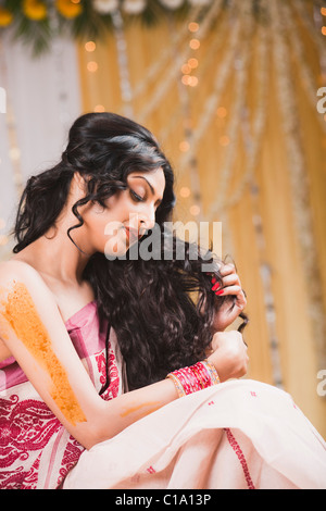 Braut in Bengali Tracht Stockfoto