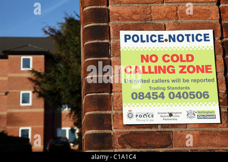 Keine kalten aufrufenden Zone in Nottingham, England, Vereinigtes Königreich Stockfoto