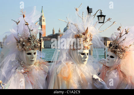 Karneval in Venedig, Italien.   IT: Carnevale di Venezia, Italia.   DE: Karneval in Venedig, Italien.   FR: Carnaval de Venise Stockfoto