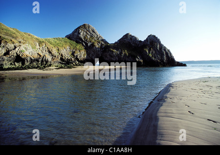 Vereinigtes Königreich, Wales, Gower Halbinsel, Three Cliffs Bay Stockfoto