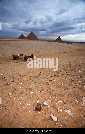 Pyramide von Gizeh, Nordafrika El Giza, Ägypten Stockfoto